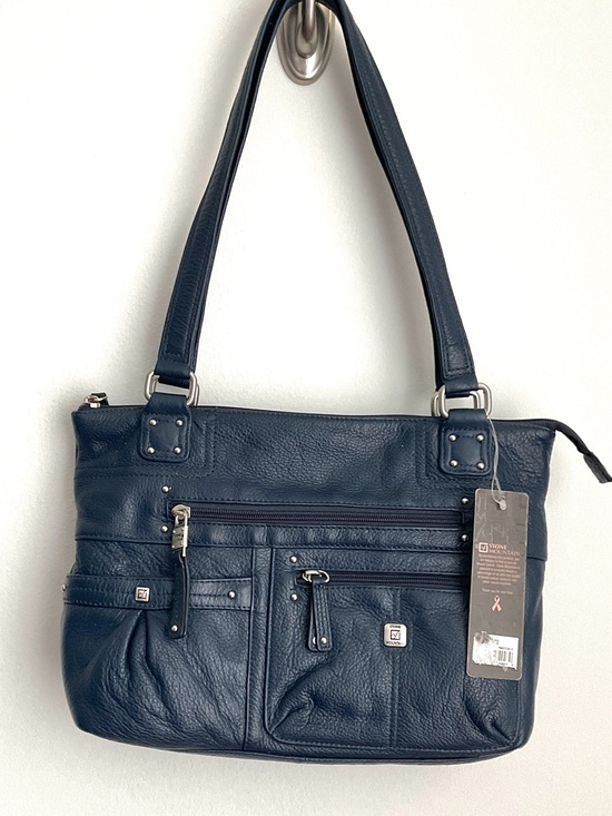 Stone Mountain Accessories Handbags - Stone Mountain Accessories Navy Leather Shoulder Bag